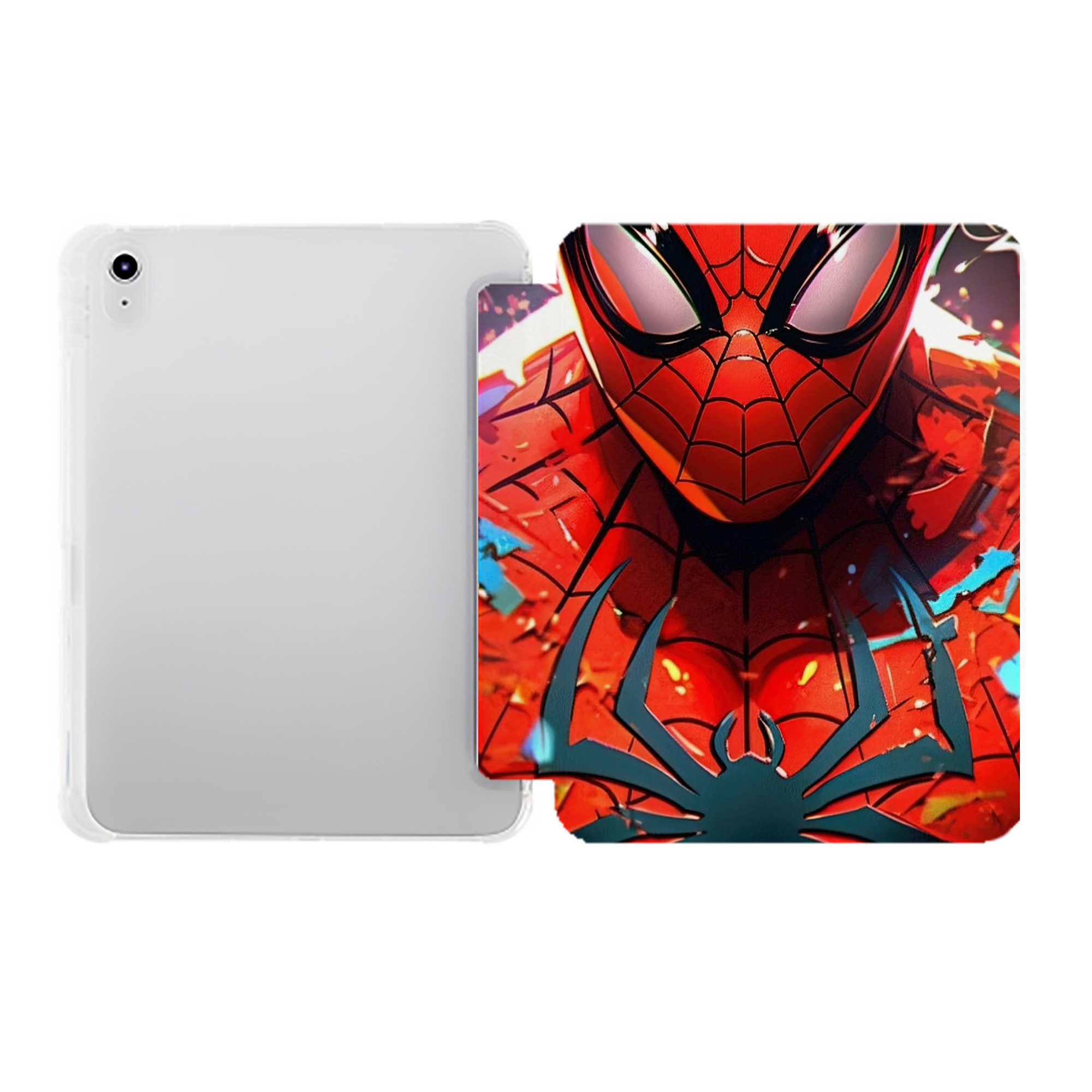 （画像用） Spider Man スパイダーマン IPad ケース ペン収納付き 三つ折りスタンド PUレザー×シリコン 対応機種9.5/10.5/10.9インチ